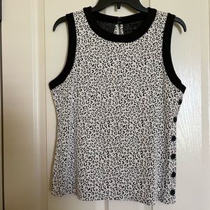 Ann Taylor Animal Print Shell Medium